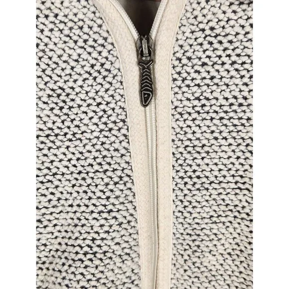 Weird Fish Womens Jacket Macaroni Knit Cream/Gray Athletic Old Money Preppy S - Picture 2 of 8